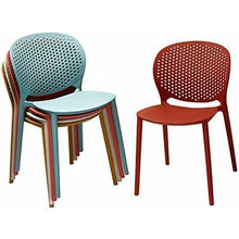 Load image into Gallery viewer, Explore 2xhome set of 2 blue contemporary modern stackable assembled plastic chair molded with back armless side matte for dining room living designer outdoor garden patio balcony work office desk kitchen