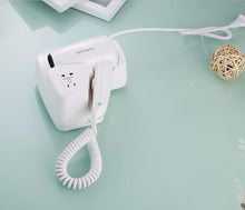 Load image into Gallery viewer, Top xzst 1200 watt intelligence quiet bathroom wall mounted hair dryer hang up hair dryer with shaver charging wire white color