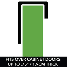 Load image into Gallery viewer, Shop here mdesign farmhouse metal bathroom over cabinet door hair care styling tool organizer storage basket for hair dryer flat iron curling wand hair straightener brushes holds hot tools satin