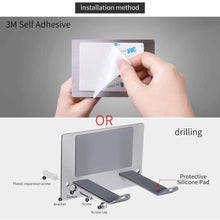 Load image into Gallery viewer, Discover the fle hair dryer holder wall mounted self adhesive sus 304 stainless steel hair blow dryer rack organizer compatible with most hair dryers
