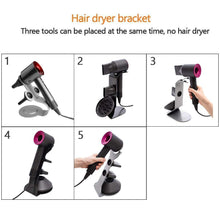 Load image into Gallery viewer, Storage organizer kobwa for dyson supersonic hair dryer stand holder aluminum alloy bracket for dyson supersonic hair dryer diffuser and two nozzles