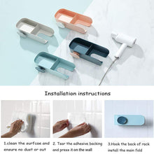 Load image into Gallery viewer, Top rated hair dryer holder wall mount blow hair dryer rack with cabinets styling tool organizer storage shelf for hair dryer premium white