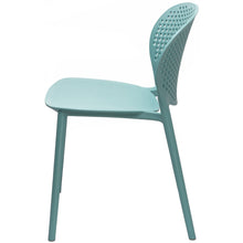 Load image into Gallery viewer, Exclusive 2xhome set of 2 blue contemporary modern stackable assembled plastic chair molded with back armless side matte for dining room living designer outdoor garden patio balcony work office desk kitchen