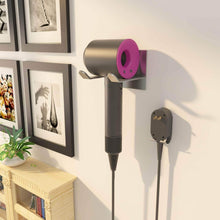 Load image into Gallery viewer, Discover the best fle hair dryer holder wall mounted self adhesive sus 304 stainless steel hair blow dryer rack organizer compatible with most hair dryers