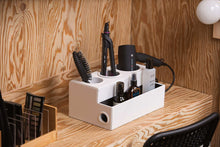 Load image into Gallery viewer, Shop for jackcubedesign hair dryer holder hair styling product care tool organizer bath supplies accessories tray stand storage bathroom vanity countertop with 3 holes white mk154d