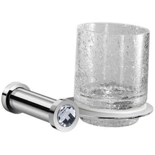 Load image into Gallery viewer, Moonlight Wall Crackled Glass Toothbrush Holder W/ Swarovski - Chrome/ Gold