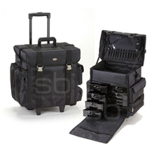 Load image into Gallery viewer, Professional Soft Sided Rolling Makeup Case w/ Drawers