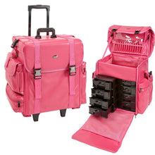 Load image into Gallery viewer, Professional Soft Sided Rolling Makeup Case w/ Drawers