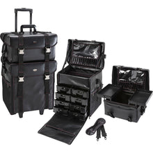 Load image into Gallery viewer, 2 in 1 Professional Rolling Makeup Case Set with Drawers