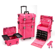 Load image into Gallery viewer, 2 in 1 Professional Rolling Makeup Case Set with Drawers