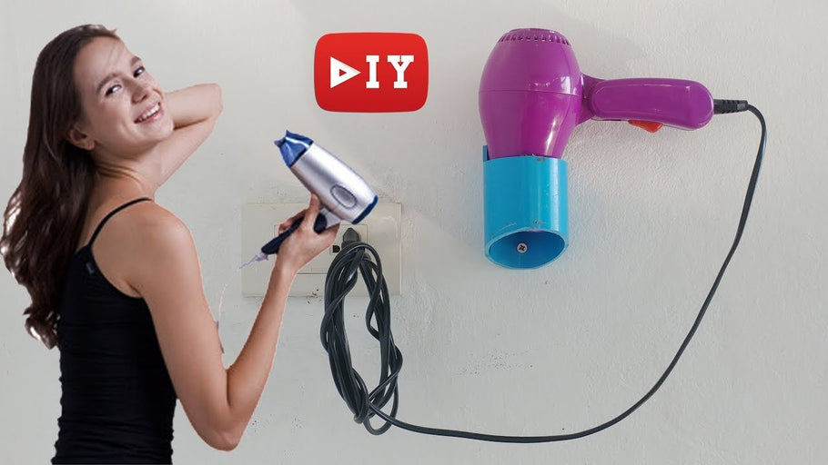 This is a creative idea to make home use PVC wall mount for hair dryer