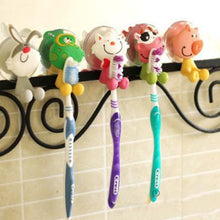 Load image into Gallery viewer, Cute Cartoon sucker toothbrush holder / suction hooks /household items /bathroom/toothbrush rack/bathroom set 5pcs/lot