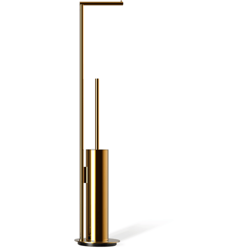 DWBA Standing Round Toilet Brush Bowl Holder Toilet Paper Holder Set, Brass