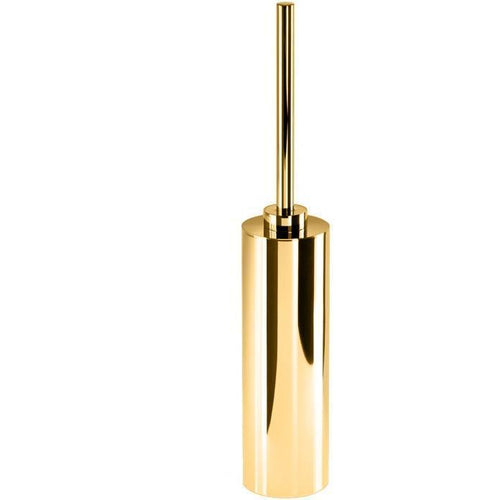 Century Round Brass Toilet Brush Bowl and Holder Cleaner Set W/ Concealed Brush