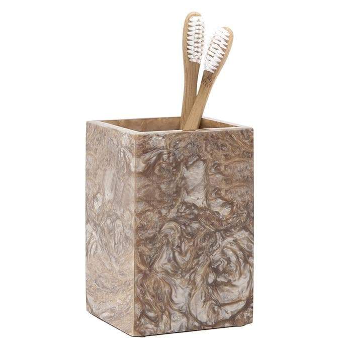 Rolo Swirled Resin Brush Holder (Cognac)