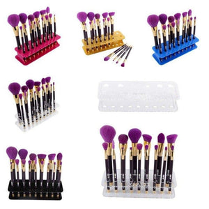 15 Hole Makeup Brush Holder Rack Organizer Cosmetic Toothbrush Storage Stand Box