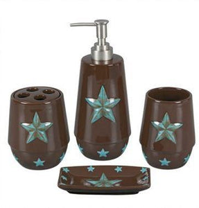 HiEnd Accents-Star 4-pc Bathroom Set-Turquoise