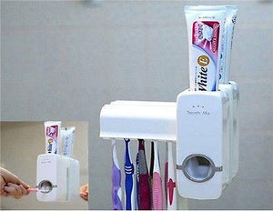Hands Free Automatic Toothpaste Dispenser and Toothbrush Holder Organizer