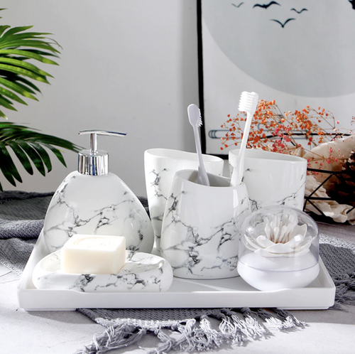 Pebble Marble 7 Piece Bath Set