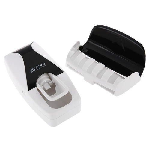 Hands Free Plastic Automatic Toothpaste Dispenser Toothbrush Holder Set for 5 Brushes