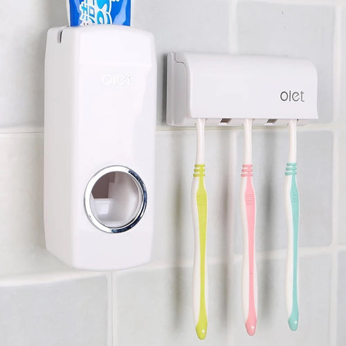 Wall Mount Toothbrush Holder and Toothpaste Dispenser