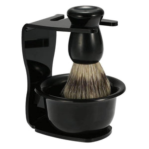 3 in 1 Shaving Beard Set for Dry Wet Badger Hair Brush Holder Bowl Male Facial Cleaning Tools