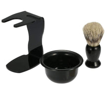 Load image into Gallery viewer, 3 in 1 Shaving Beard Set for Dry Wet Badger Hair Brush Holder Bowl Male Facial Cleaning Tools