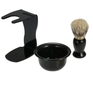 3 in 1 Shaving Beard Set for Dry Wet Badger Hair Brush Holder Bowl Male Facial Cleaning Tools