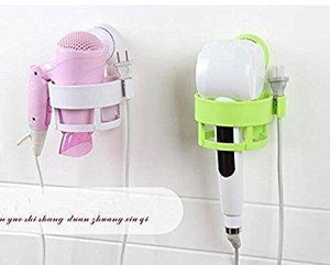 Latest eluugie hair dryer wall mounted lock suction cup hair dryer holder hair drier storage organizer hair blower holder whtie white