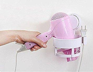 Online shopping eluugie hair dryer wall mounted lock suction cup hair dryer holder hair drier storage organizer hair blower holder whtie white