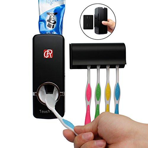 Hands Free Automatic Toothpaste Dispenser and Toothbrush Holder Organizer