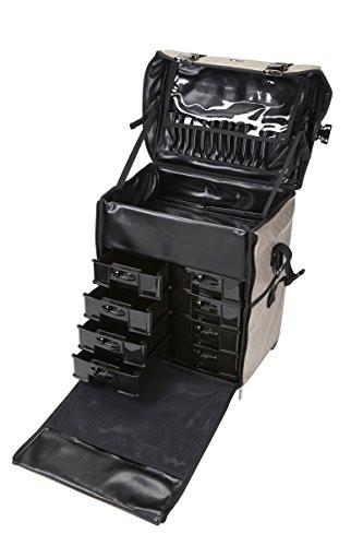 2 in 1 Professional Rolling Makeup Case Set with Drawers