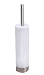 InterDesign Slim Toilet Bowl Brush and Holder – White/Brushed Stainless Steel
