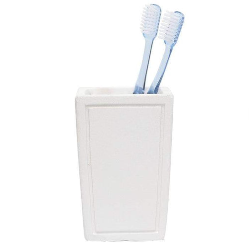 Finley Glossy White Ceramic Brush Holder