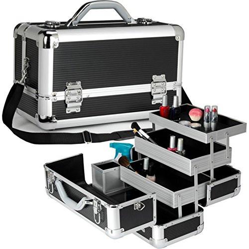 Pro Aluminum Makeup Train Case w/ Brush Holder