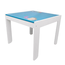 Load image into Gallery viewer, Exclusive labebe wooden activity table chair set blue hedgehog toddler table for 1 5 years baby table toy table baby room table learning table cover kid bedroom furniture child furniture set kid desk chair