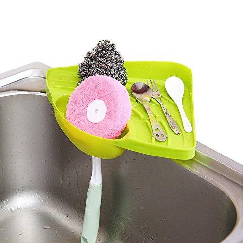 1 Pcs Kitchen Sink Suction Holder Caddy Sponge Holder Scratcher Holder Cleaning Brush Holder Sink Organizer,Green