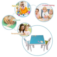 Load image into Gallery viewer, Explore labebe wooden activity table chair set blue hedgehog toddler table for 1 5 years baby table toy table baby room table learning table cover kid bedroom furniture child furniture set kid desk chair