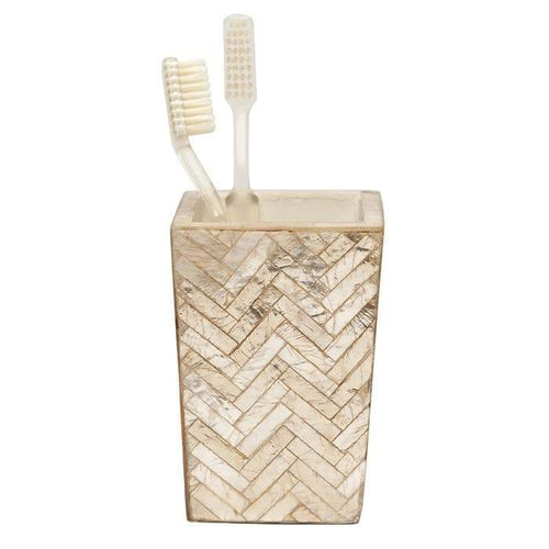 Handa Herringbone Capiz Bathroom Accessories (Smoked)