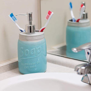 Comfify Mason Jar Design Soap Dispenser & Toothbrush Holder