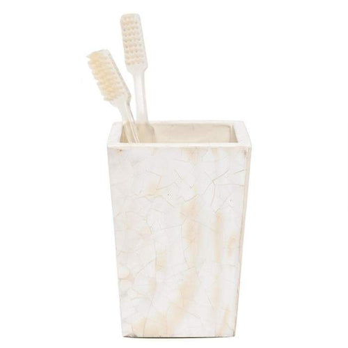 Lugano Pearl White Shell Brush Holder