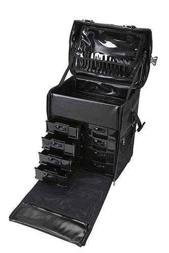 2 in 1 Professional Rolling Makeup Case Set with Drawers