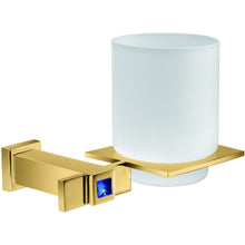 Load image into Gallery viewer, Moonlight Wall Frozen Glass Toothbrush Holder w/ Swarovski - Gold