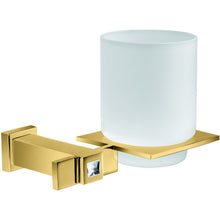 Load image into Gallery viewer, Moonlight Wall Frozen Glass Toothbrush Holder w/ Swarovski - Gold