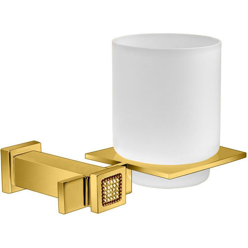 Starlight Wall Frozen Glass Toothbrush & Toothpaste W/ Swarovski Crystals - Gold/ Chrome