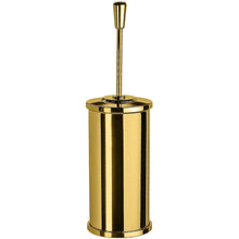 Load image into Gallery viewer, Ribbet Round Standing Toilet Brush Bowl and Holder Cleaner Set W/ Lid, Brass