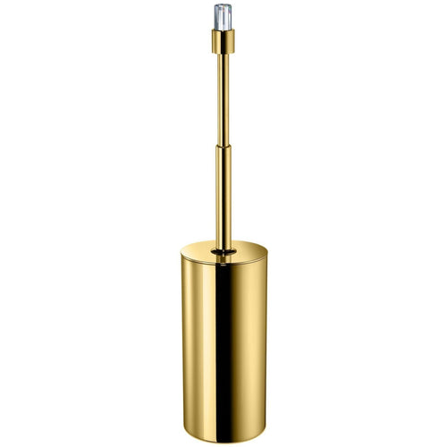 Concept Standing Brass Toilet Brush Holder W/ Cover - Swarovski Crystal - Chrome/ Gold
