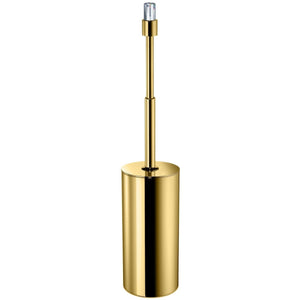 Concept Standing Brass Toilet Brush Holder W/ Cover - Swarovski Crystal - Chrome/ Gold