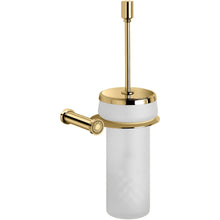 Load image into Gallery viewer, Shinelight Wall Toilet Brush Holder W/ Cover &amp; Swarovski - Chrome/ Gold