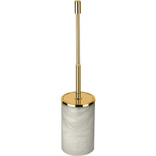 Load image into Gallery viewer, Alabaster Round Standing Toilet Brush Bowl Holder Cleaner Set W/ Concealed Brush